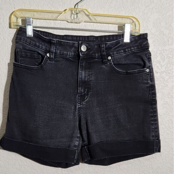 Dip Shorts Womens Size 10 Black Denim Cuffed - Picture 2 of 8